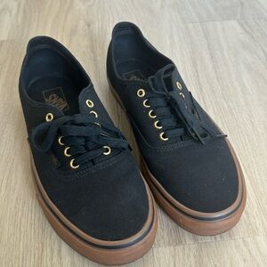 Men’s Size 10 Black Vans with Rubber Trim